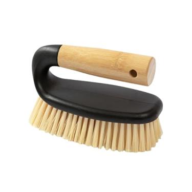 Imagem de XFSPYY Escova de limpeza de cabo de madeira, escova de cerdas rígidas, aderência ergonômica, cerdas resistentes para pias de banheiro, pisos, tapetes, azulejos, piscinas, garagens, escova de limpeza