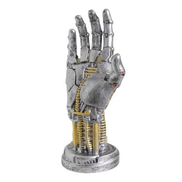 Imagem de WeiLaiKeQi Estátua de mão robótica, enfeite de mesa, controlador de jogo colecionável, escultura de rack para estante, mesa, peça central, S