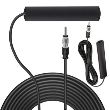 Imagem de Antena de rádio universal de 3/5 m, estéreo para carro, AM FM, adesivo oculto para para-brisas ocultos, para veículos, caminhões, SUV, estéreo de carro, unidade de cabeça de painel, receptor de mídia