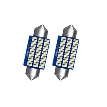 Imagem de Lyslykke DE3425 DE3423 C5W Lâmpadas LED 39 mm 12 V Azul 36SMD 3014 Chips 6411 6413 6423 Luz de LED Festão para Mapa Interior de Carro Cúpula Cortesia Substituição de Luz de Porta-Malas, Pacote com 2