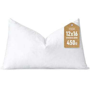 Imagem de Artscope Almofada de almofada lombar sintética, almofada alternativa de 30 x 40 cm. Almofada de dormir ultramacia e fofa com capa 100% algodão, almofadas decorativas - brancas.