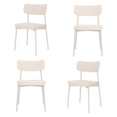 Imagem de Cadeira Mynna Fixa C/4 Pes 525 X 470 X 790 Mm C/4 Um Pés Brancos. Corriente Palha Corriente Palha