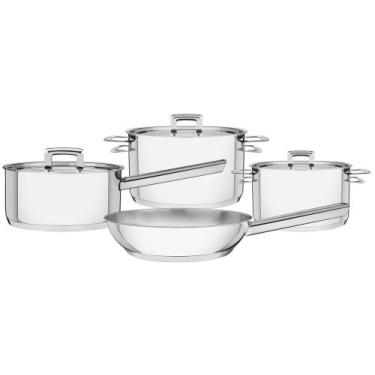 Imagem de Jogo de Panelas Tramontina Brava 65400/020 Inox - Fundo Triplo 4 Peças