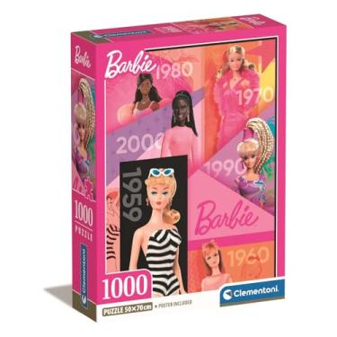 Imagem de Clementoni Jigsaw Quebra-cabeça 1000 peças Barbie 65YRS - Caixa COMPACT