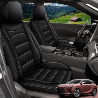 Imagem de TTX LIGHTING Capas Para Assentos De Carro Compatíveis Com Lexus Rx 350 Rx350 (Exceto Rx350L) 2016-2025, Protetor Automotivo Antiderrapante E À Prova D'Água 3 Bolsos Armazenamento (2 Assentos, Preto)