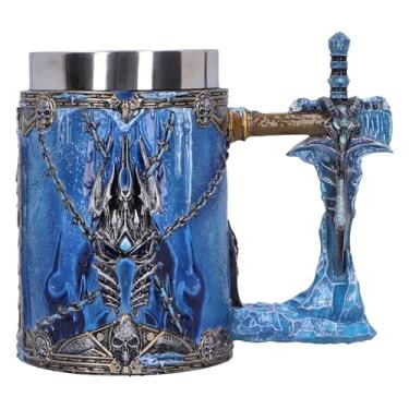 Imagem de Nemesis Now Caneca de cerveja World of Warcraft The Lich King, resina, azul, oficial World of Warcraft, inserção de aço inoxidável removível, fundida na melhor resina, habilmente pintada à mão