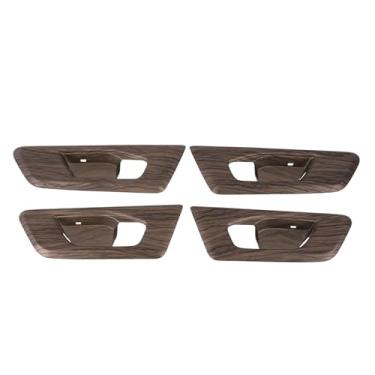 Imagem de A ABSOPRO Acabamento da tampa da tigela da maçaneta da porta interior para Honda CRV 2017-2022 Maçaneta interna acabamento moldura pêssego madeira marrom ABS 4 peças