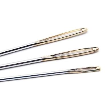 Imagem de Agulha de Mão Tapeçaria Bordado Olho Dourado 3 Und Mega Hair - Doce Te