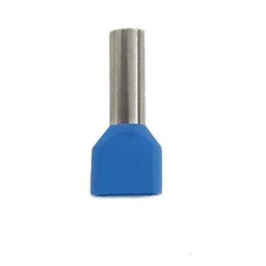 Imagem de Terminal Pré-isolado Pino Tubular Duplo 2,5mm² - Azul - 50 Unidades - 