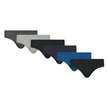 Imagem de Kit 6 Cuecas Lisa Adulto Selene Em Algodão Modelo Tradicional Normal, 