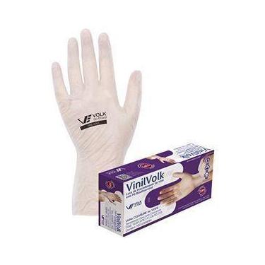 Imagem de Luva de Vinil Descartável c/Amido Tam.G c/100pares Volk, G