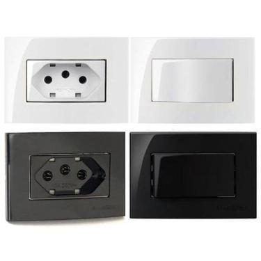 Imagem de 15 Tomada Embutir Móvel 3 Pinos 10a + 15 Interruptor Simples - MARGIRI