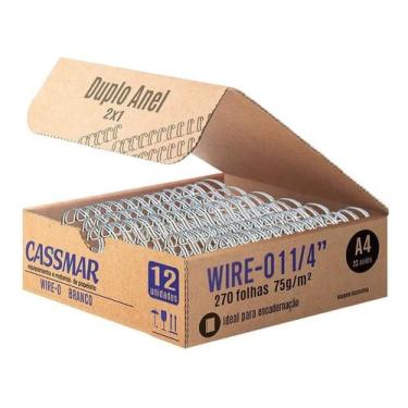 Imagem de Wire-o Para Encadernação 2x1 A4 Branco 1 1/4 270 Fls 12un - Cassmar