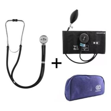 Imagem de Esfigmomanometro Bic De Fecho Botão Metal + Estetoscopio