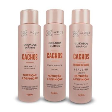 Imagem de Kit Cacheados: Shampoo, Condicionador E Leave-in Voga - In Voga Cosmét