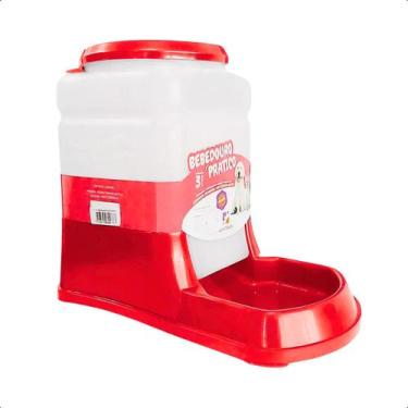 Imagem de Bebedouro Automático 3L Vermelho Para Cães E Gatos Prático - Alvorada