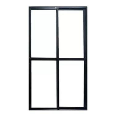 Imagem de Porta Sacada 2 Folhas Aluminio Preto C/Trinco 2.10x1.20
