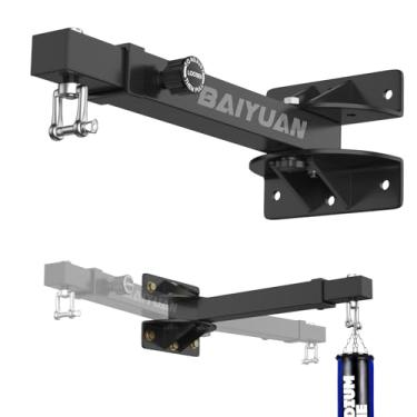 Imagem de Suporte de parede resistente para saco de pancadas – Capacidade ajustável e dobrável de 226 kg, suporte de saco de boxe para saco de kickboxing, bolsa de Muay Thai, etc
