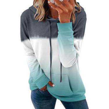 Imagem de Moletom Onlypuff verde com capuz casual e bolsos para mulheres