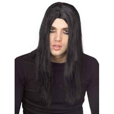 Imagem de Rubies Peruca de fantasia masculina Evildoer, preta, tamanho único, Preto, tamanho nico
