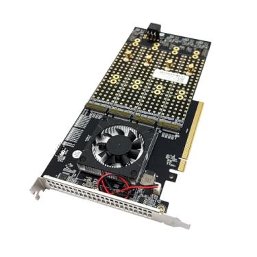 Imagem de 10Gtek Adaptador M.2 PCIe3.0 X16 para (8X) para NVMe SSD, controlador PEX8749 com função de bifurcação. Aplicável ao sistema Windows Server/Windows/linux/VMwareESX/ESXi/FreeBSD14/Ubuntu