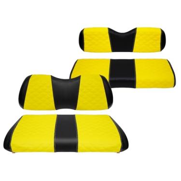 Imagem de SAMXOMAP Capas de assento dianteiras e traseiras de carrinho de golfe à prova d'água e resistente ao sol, acessórios de capa de assento de vinil de grau marinho para carro de clube Precedent 2004+