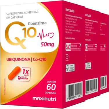 Imagem de Kit 3 Coenzima Q10 Gold Ubiquinona 50mg 60 cápsulas Maxinutri