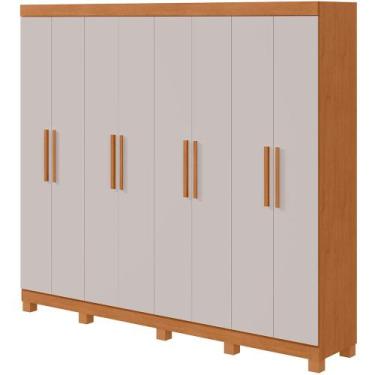 Imagem de Guarda-Roupa Casal Lopas Zurique 8 Portas 4 Gavetas, AMENDOA CLEAN/OFF