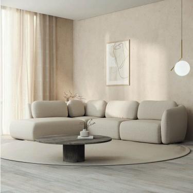 Imagem de Conjunto Sofá Orla de Canto 1 Sumiê 1 Canto 1 Central 1 Direito Cabecasa MadeiraMadeira Espuma do Mar