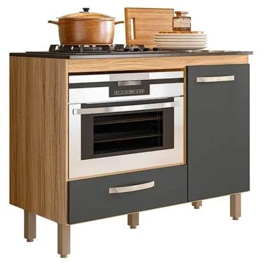 Imagem de Balcão para Cooktop 4 ou 5 Bocas 1 Porta 1 Gaveta Nicioli