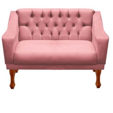 Imagem de Sofá Namoradeira Grécia 2 Lugares Estofado no Suede  Design Moderno, C