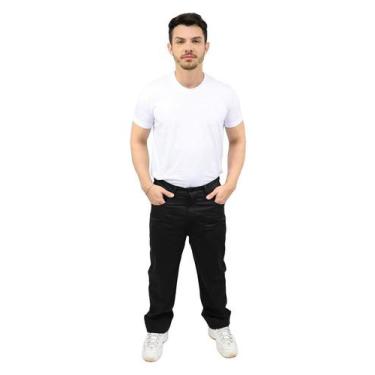 Imagem de Calça Masculina em Brim cós 1/2 Elástico - DEMORGAN, Preto