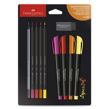 Imagem de Kit Supersoft cores quentes 10 itens Faber-Castell
