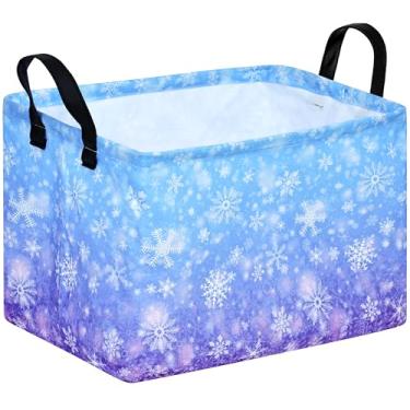 Imagem de KUNRO Cesto de armazenamento de presente de Natal retangular organizador de armazenamento para cesto de berçário, casa, cesto de roupa suja para quarto de crianças, cestas de prateleira de bebê.