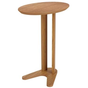 Imagem de Mesa Auxiliar Oval 60cm Dalla Costa - Freijó