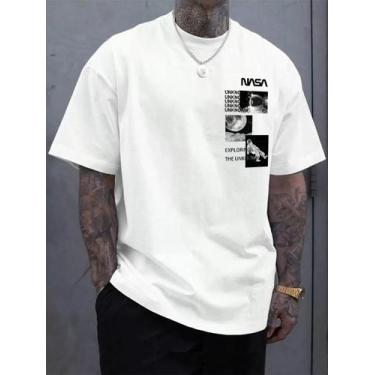 Imagem de Camiseta Masculina Basica Estampada Nasa Astronauta Algodão - crushed,