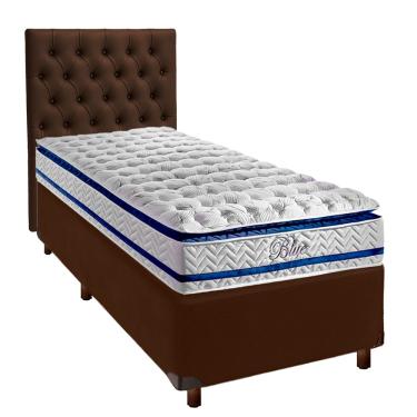 Imagem de Kit Cabeceira + Cama Box  + Colchão Solteiro Molas Ensacadas Blue Paropas
