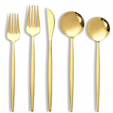 Imagem de Conjunto de talheres NOCCUR Gold em aço inoxidável de 20 peças para 4 