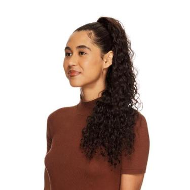 Imagem de Rabo de Cavalo Cabelo Natural Cacheado 50cm Textura Wavy De Benguela 1