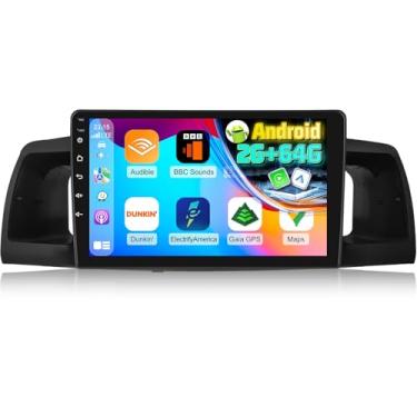 Imagem de 2 + 64 G para Toyota Corolla Radio 2007 2008 2009 2010 2011 2012, tela sensível ao toque Android de 9 polegadas, Corolla Car Stereo, Carplay/Android Auto/Bluetooth/EQ Audio/SWC