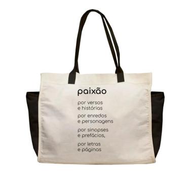 Imagem de Ecobag grande big GG algodão ecológico sustentável bolsa cru ou preto ecobags escola necessaire presente natal amigo ocu