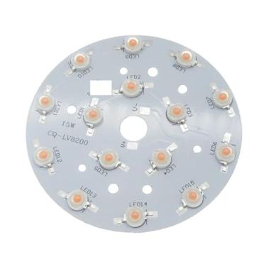 Imagem de 10 peças 1W-36W placa de base de alumínio redonda instalação dissipador de calor 1W diodos LED de alta potência espectro completo branco quente vermelho verde azul (15W 90 mm, vermelho escuro 660 nm)