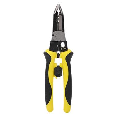 Imagem de Ferramenta profissional para eletricista, descascador de fios multifuncional, alicate de crimpagem para trabalho de fiação elétrica, aço de alto carbono, preto