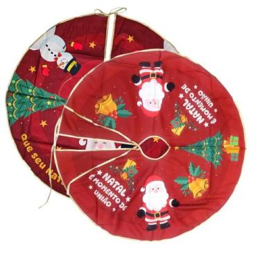 Imagem de Kit 2 Saia de Natal Papai Noel Tapete Base de Árvore 80cm - MultiA, Ve