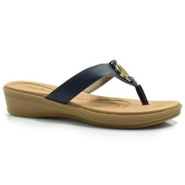 Imagem de Tamanco de Couro Feminino Usaflex, Azul, 38