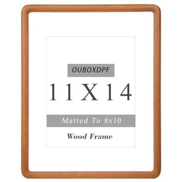 Imagem de OUBOXDPF Porta-retrato 28 x 35 cm de madeira 20 x 25 cm com tapete, molduras de madeira maciça natural com canto arredondado com vidro temperado para pendurar horizontal ou verticalmente
