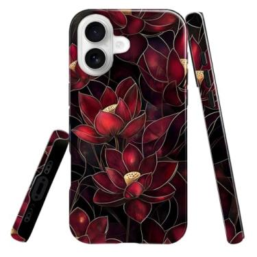 Imagem de heindiy Compatível com iPhone 17, capa brilhante, proteção total, à prova de choque, anti-arranhões, capa de TPU, capas para homem mulher - flor de lótus vibrante