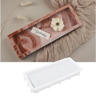 Imagem de Molde de silicone para bandeja retangular, molde de resina de placa, anéis de concreto fundido de gesso faça você mesmo, molde de caixa de armazenamento de joias (pequeno)