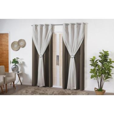Imagem de Cortina Blackout PVC (plástico) com VOIL e PRESILHA para Sala ou Quart