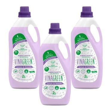 Imagem de Kit 3 Amaciante Suave Antialérgico Vinagre Natural Álcool Orgânico Hipoalergênico Elimina Resíduos Sabão Mau Cheiro Odores Manchas Tecidos Macios Fácil Passar (Campos de lavanda)